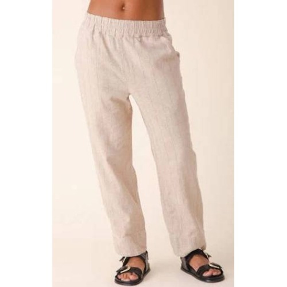 Prairie Underground Orlando Linen Pants Made in USA Oatmeal Beige Boho Coastal S